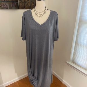 Locryz Grey Knotted T-Shirt Dress